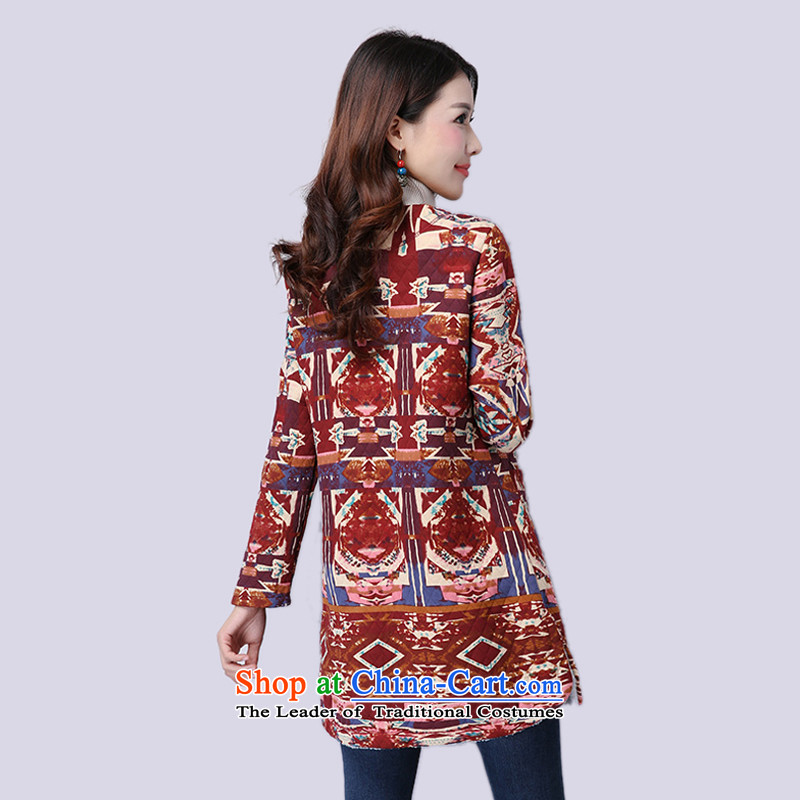 2015 Autumn and Winter Korea MEISUDI version of large numbers of female add warm art thick wool suit loose video thin temperament wild in long jacket, Red XXL, MISO (MEISUDI) , , , shopping on the Internet