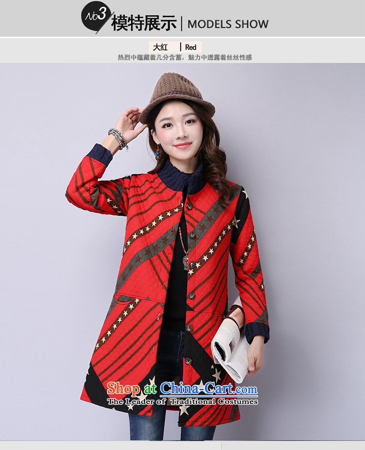 2015 Autumn and Winter Korea MEIDUSI version of large numbers of ladies thick warm collar arts retro stamp loose video thin, long jacket, blue XXL picture, prices, brand platters! The elections are supplied in the national character of distribution, so action, buy now enjoy more preferential! As soon as possible.