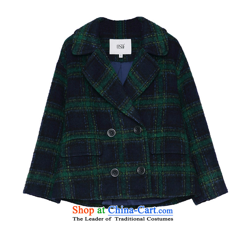 The OSA EURO 2015 Winter New Windsor, double-Fold Bag cover long-sleeved jacket SD507013 gross? Blue Green Grid S, Europe (O.SA) , , , shopping on the Internet