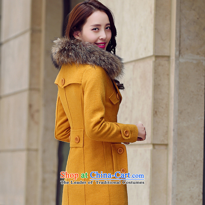 The paradise for winter 2015 new product version won stylish nagymaros gross for Sau San?? yellow jacket coat gross S, awakening Paradise Shopping on the Internet has been pressed.