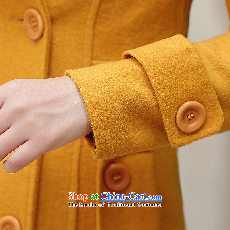 The paradise for winter 2015 new product version won stylish nagymaros gross for Sau San?? yellow jacket coat gross S, awakening Paradise Shopping on the Internet has been pressed.