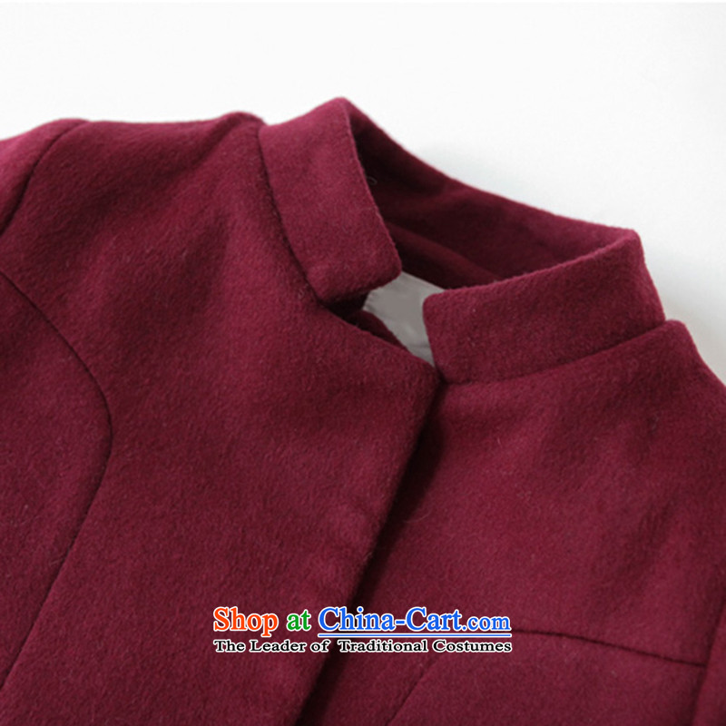The caddy protagonists autumn and winter 2015 new larger version in Korea Sau San long wool coat jacket female 802? wine red S, faintly staring (WEIWEIZHUJUE) , , , shopping on the Internet