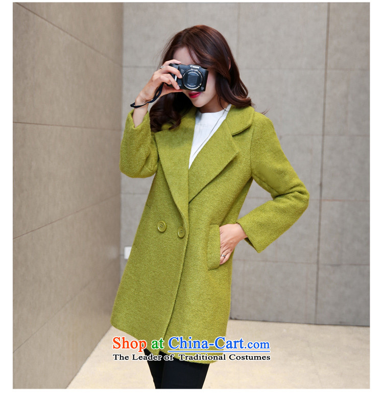2015 Autumn and winter Zz&ff new Korean fashion, long, thin hair? Graphics Sau San Jacket coat a wool coat female WT5361 GREEN M picture, prices, brand platters! The elections are supplied in the national character of distribution, so action, buy now enjoy more preferential! As soon as possible.