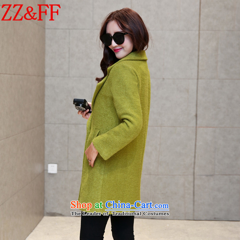 2015 Autumn and winter Zz&ff new Korean fashion, long, thin hair? Graphics Sau San Jacket coat a wool coat female WT5361  M,ZZ&FF,,, green shopping on the Internet