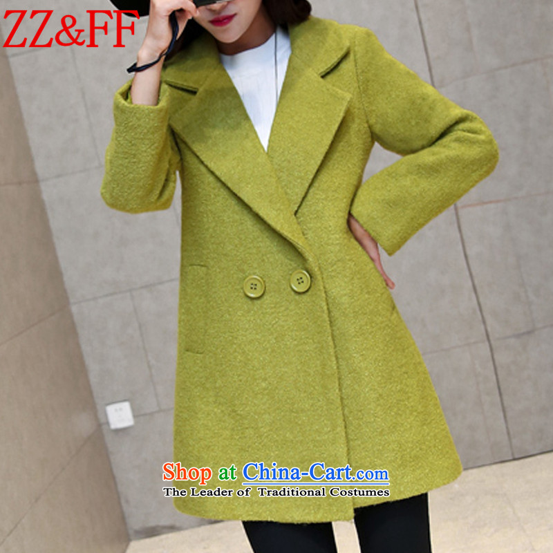 2015 Autumn and winter Zz&ff new Korean fashion, long, thin hair? Graphics Sau San Jacket coat a wool coat female WT5361  M,ZZ&FF,,, green shopping on the Internet