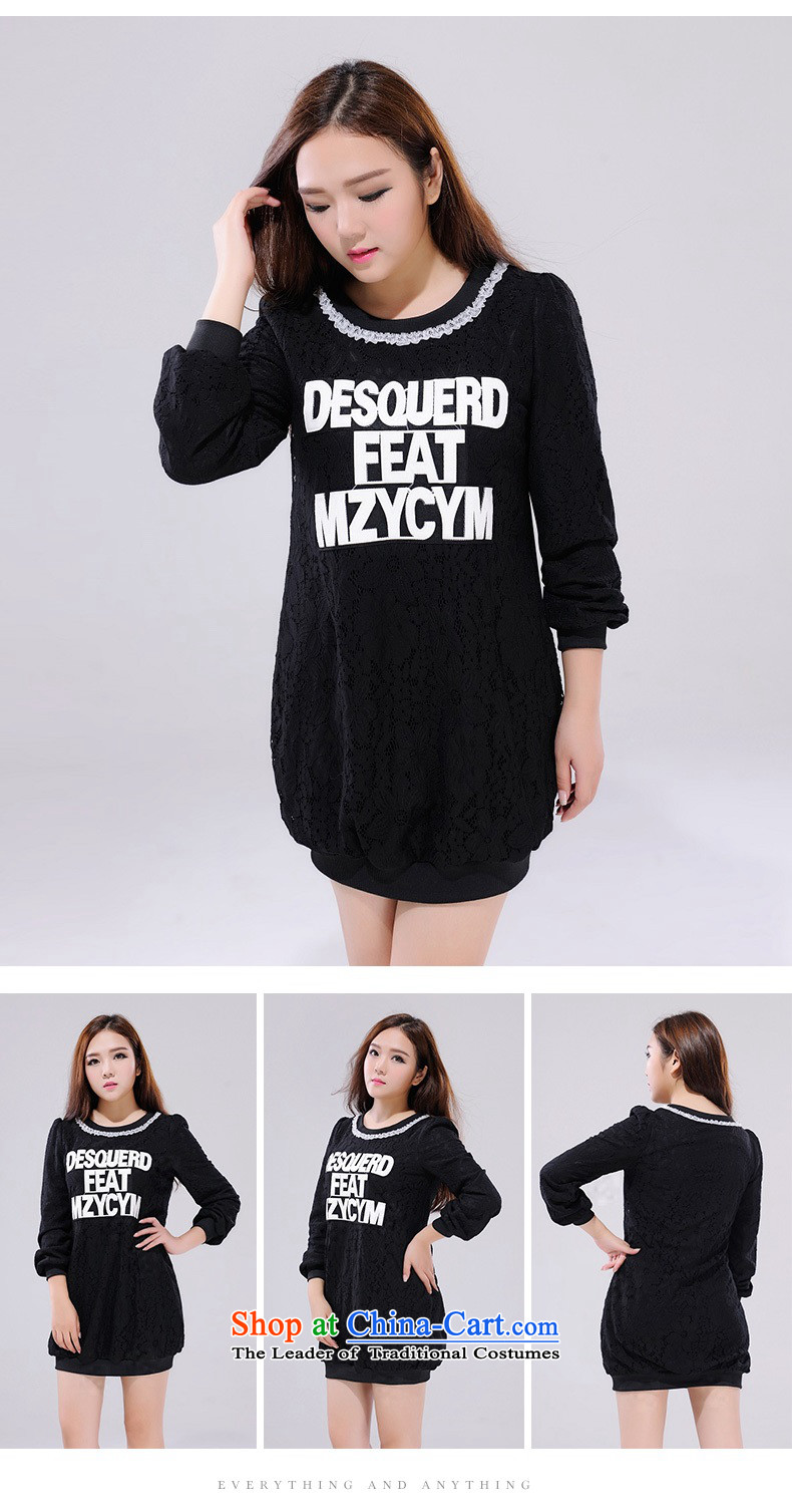 The new 2015 winter thick wool sweater plus T-shirts to xl lace cheongsams package and forming the Netherlands thick Mei letters T-shirt with round collar stamp long-sleeved black 2XL approximately 135-150 catty picture, prices, brand platters! The elections are supplied in the national character of distribution, so action, buy now enjoy more preferential! As soon as possible.