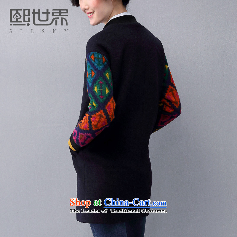 Hee-World 2015 winter clothing new Korean version of the long hair? jacket female han bum woolen coat 184LG303 Deep Blue , Hee-world sllsky,,, shopping on the Internet