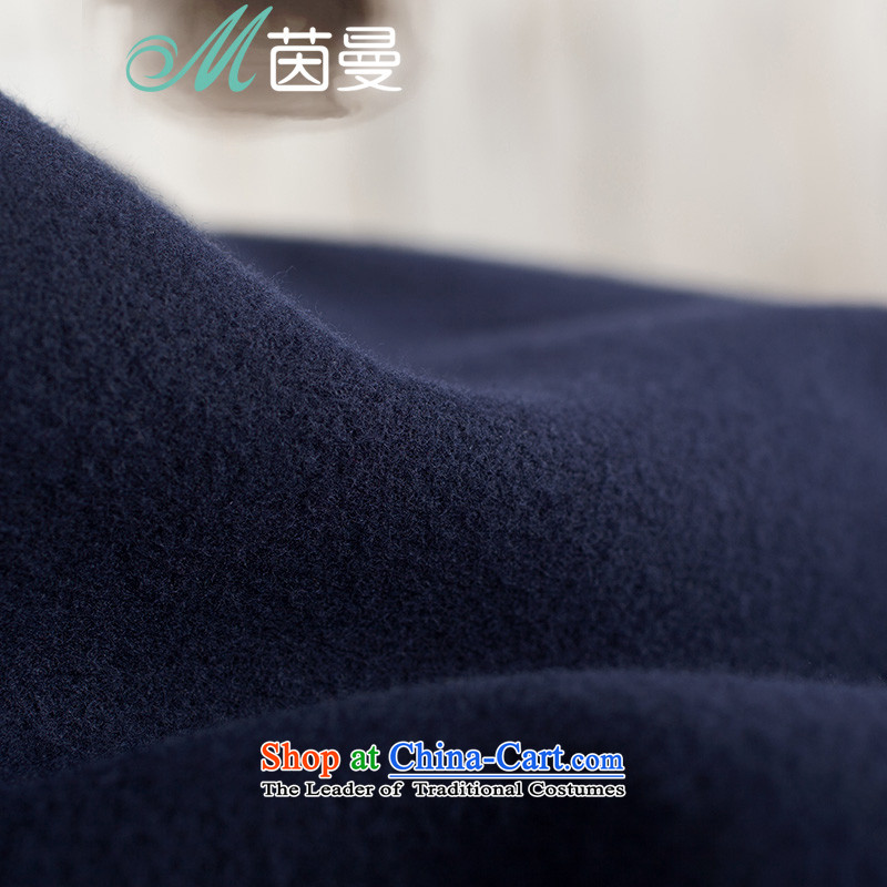 Athena Chu Cayman 2015 winter clothing new minimalist design knitwear stitching long jacket coat)? female elected as Deep Blue Sapphire 8543210620 , L, Athena Chu (INMAN, DIRECTOR) , , , shopping on the Internet