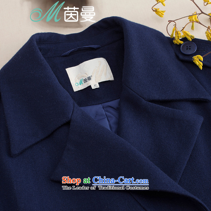 Athena Chu Cayman 2015 winter clothing new minimalist pure color, double-long jacket coat)? female elected as Deep Blue Sapphire 8543210172 Athena Chu (M) has been pressed on INMAN, DIRECTOR Shopping