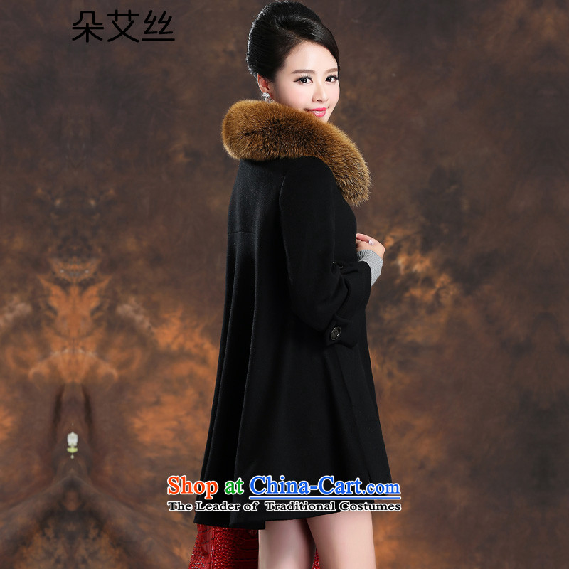 High-end of the population of a true leader cashmere overcoat fox gross girl for winter 2015 New 9 cuff, long hair, Sau San? jacket female red woolen coat , L, flower HIV population , , , shopping on the Internet