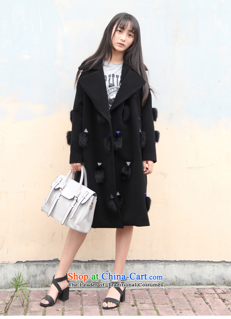 The new 2015 Korean goddess of autumn and winter coats new gross? Guo beautying with long hair)? jacket new clothes black S picture, prices, brand platters! The elections are supplied in the national character of distribution, so action, buy now enjoy more preferential! As soon as possible.