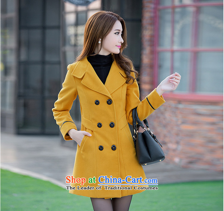 Dragon Land 2015 autumn and winter Gigi Lai new Korean girl in long hair? female suits for jacket for larger a wool coat 9168 female yellow L picture, prices, brand platters! The elections are supplied in the national character of distribution, so action, buy now enjoy more preferential! As soon as possible.