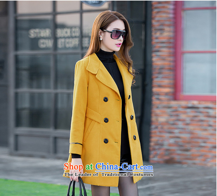 Dragon Land 2015 autumn and winter Gigi Lai new Korean girl in long hair? female suits for jacket for larger a wool coat 9168 female yellow L picture, prices, brand platters! The elections are supplied in the national character of distribution, so action, buy now enjoy more preferential! As soon as possible.