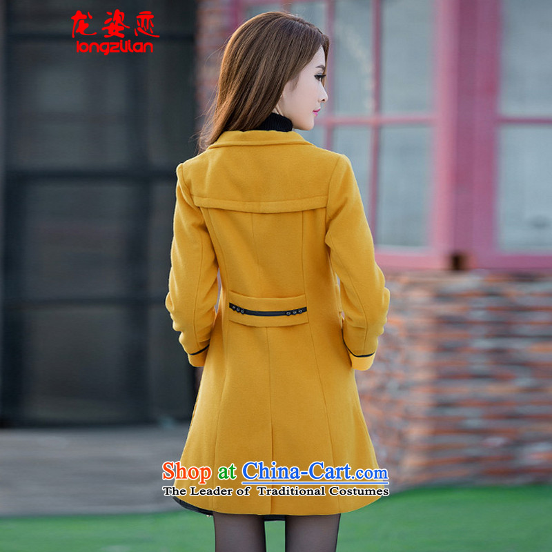 Dragon Land 2015 autumn and winter Gigi Lai new Korean girl in long hair? female suits for jacket for larger a wool coat 9168 female dragon land Amaral, L, yellow (LONGZILIAN) , , , shopping on the Internet