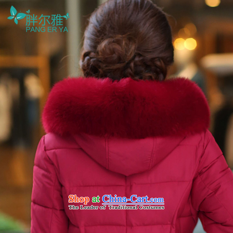 Thick Ljubljana 2015 winter new to increase women's code for warm in the Gabcikovo-Nagymaros long cotton coat large red XL, thick Ljubljana shopping on the Internet has been pressed.