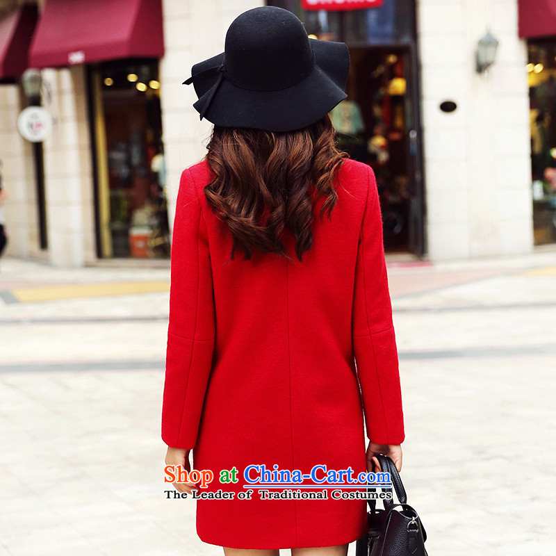 Park woke up to 2015 winter clothing new Korean straight sleek double-suits for gross jacket female RED M, then woke up to the Disneyland , , , shopping on the Internet