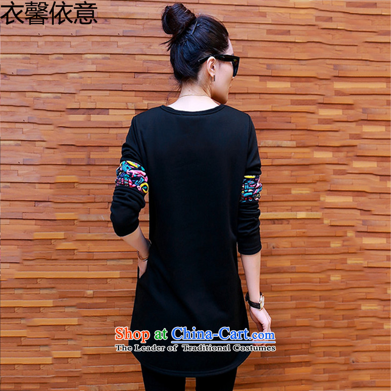 In accordance with the intention to include yi 2015 autumn and winter new larger women in long TEE female plus forming the Netherlands Y372 lint-free thick black XXXL, Yi Xin in accordance with the intention of online shopping has been pressed.