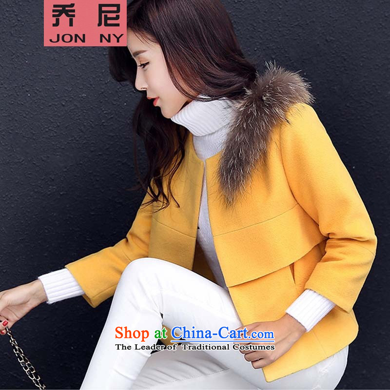 Cioni gross? female short jacket, coat 2015 Korean autumn new gross for a wool coat small Heung-Sau San female yellow , L, and (NY) JON shopping on the Internet has been pressed.