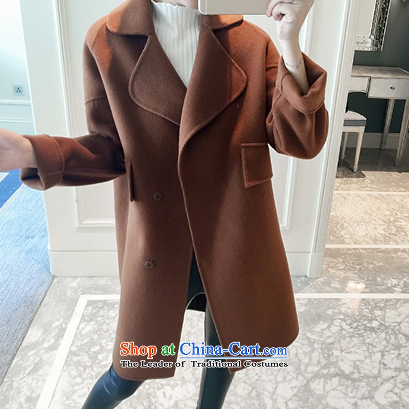Sin has the European site 2015 new autumn and winter Korean double-side in long hair a jacket cocoon wool-red cloak? thickened gross warm S quality of counters have sin shopping on the Internet has been pressed.