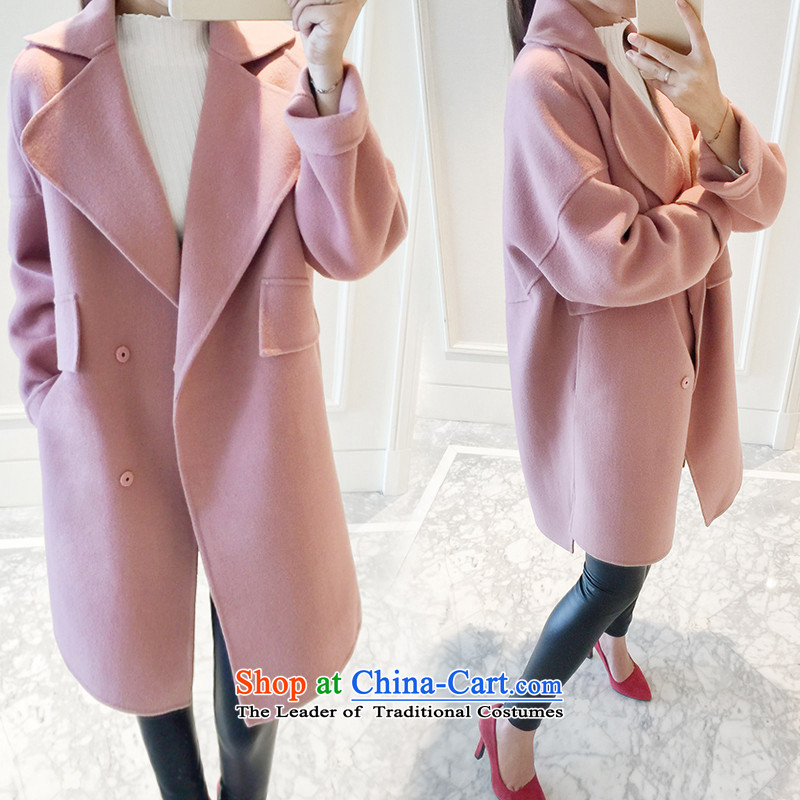 Sin has the European site 2015 new autumn and winter Korean double-side in long hair a jacket cocoon wool-red cloak? thickened gross warm S quality of counters have sin shopping on the Internet has been pressed.