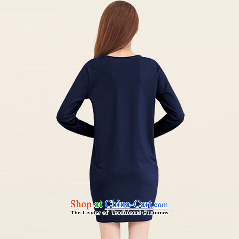 Athena Chu Isabel 2015 installed new larger female thick mm letter stamp forming the long-sleeved shirt ironing Kim video thin dresses dark blue plus lint-free 2XL 1301 (135-150), the burden of recommendations, Athena Isabel (yisabell) , , , shopping on t