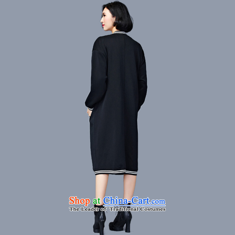 2015 Autumn and Winter Korea MEISUDI version of large numbers of women in the long sweater fashionable individual trend loose video thin black jacket cardigan are code (loose) (Mei Su MEISUDI) , , , shopping on the Internet