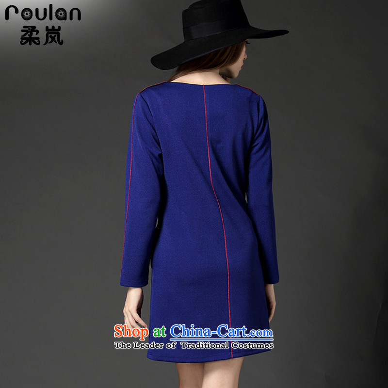 Sophie sponsors to intensify Code women's dresses 2015 Fall/Winter Collections new 200 mm thick people thick catty thin, long-sleeved forming the graphics dresses 2529 Blue (ROULAN XXXL, Sophie included) , , , shopping on the Internet