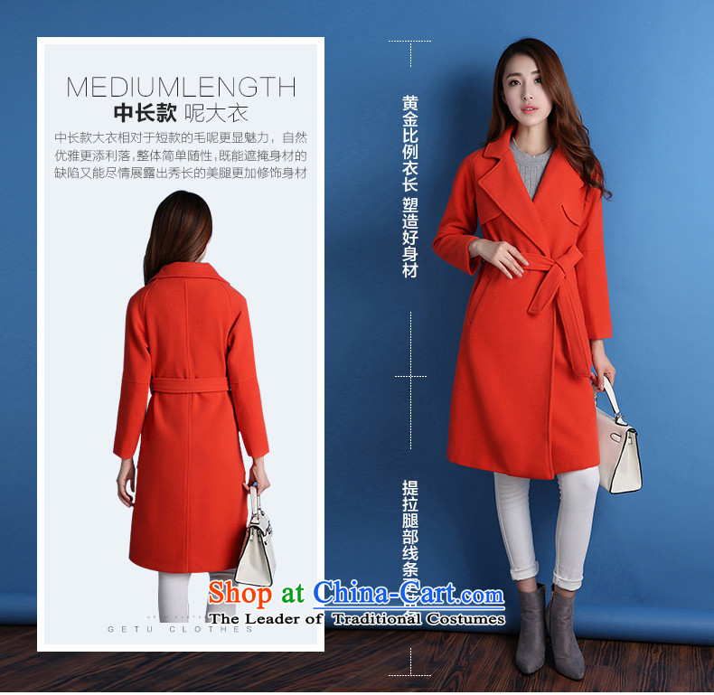 La4 of 2015 gross girls jacket? long winter Korean Sau San larger female Winter Sweater a wool coat 1104 bright orange   S picture, prices, brand platters! The elections are supplied in the national character of distribution, so action, buy now enjoy more preferential! As soon as possible.