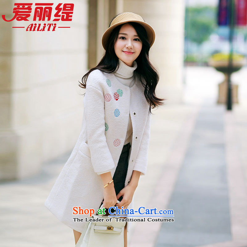 Christy love of autumn and winter 2015 new products are decorated female embroidery gross? a wool coat girl in long shirts 3,091 light all toner?L