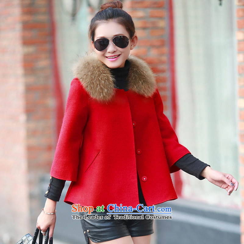 Sin has new winter 2015 female Korean autumn and winter coats gross? female short of wool coat female Red Hair?  M sin has shopping on the Internet has been pressed.