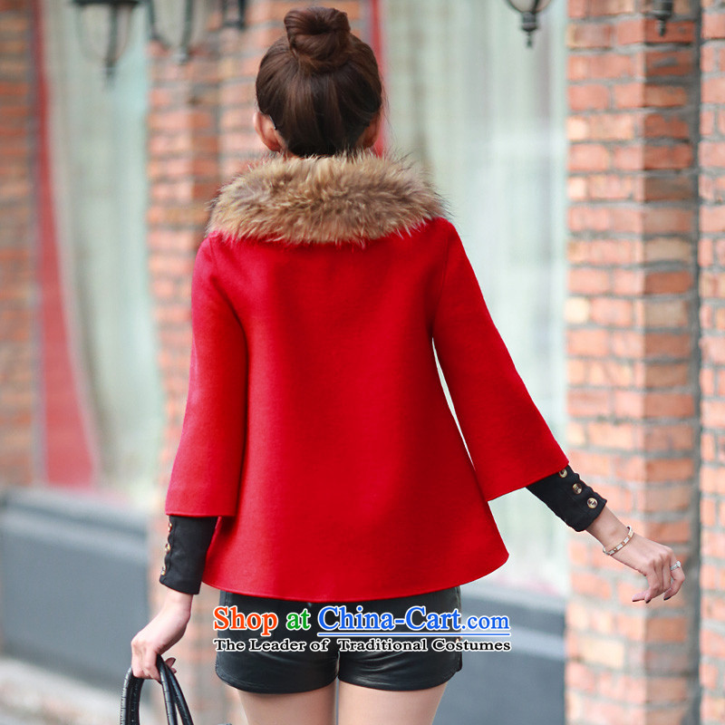 Sin has new winter 2015 female Korean autumn and winter coats gross? female short of wool coat female Red Hair?  M sin has shopping on the Internet has been pressed.