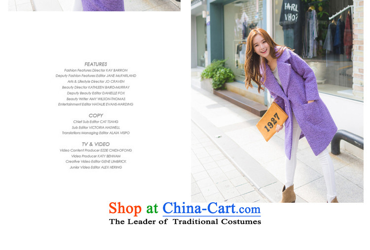 Sin has 2015 winter clothing new Korean loose video in thin large Long Hair Girl cocoon-jacket? a wool coat purple S picture, prices, brand platters! The elections are supplied in the national character of distribution, so action, buy now enjoy more preferential! As soon as possible.