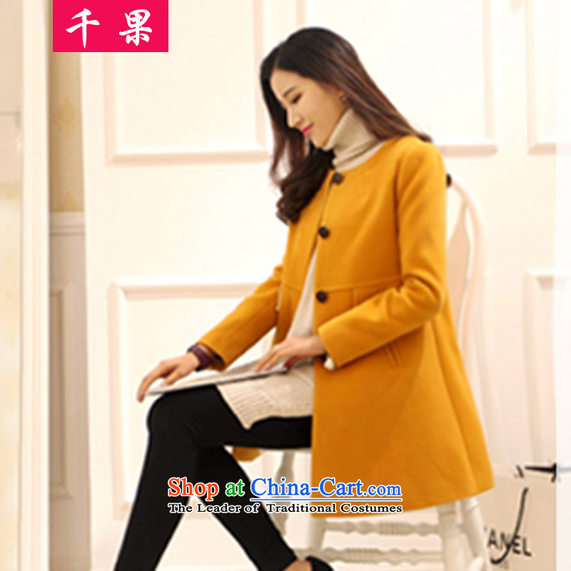 Thousands of fruit thick mm Fall/Winter Collections New 2015 to increase the number of women in the graphics thin long wool coat thick sister? a wool coat 5XL, Red 9 668 000 fruit (QIANGUO) , , , shopping on the Internet