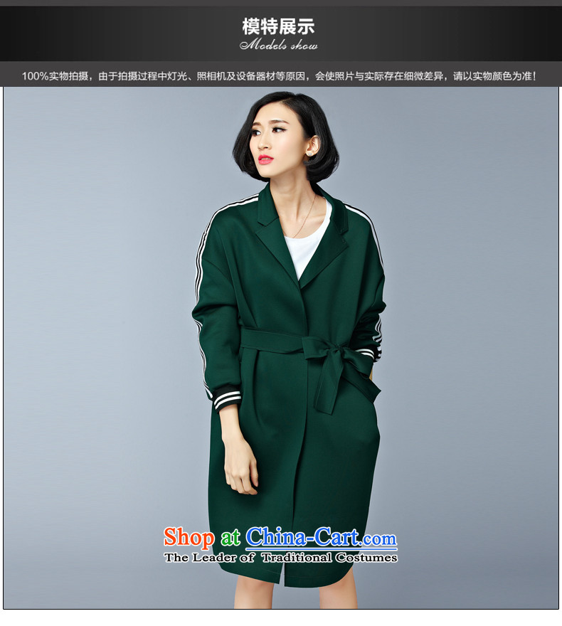 2015 Autumn and Winter Korea MEISUDI version of large numbers of ladies fashion loose video thin coats that long temperament wild jacket dark green are code (loose) Picture, prices, brand platters! The elections are supplied in the national character of distribution, so action, buy now enjoy more preferential! As soon as possible.