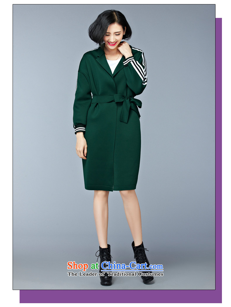 2015 Autumn and Winter Korea MEISUDI version of large numbers of ladies fashion loose video thin coats that long temperament wild jacket dark green are code (loose) Picture, prices, brand platters! The elections are supplied in the national character of distribution, so action, buy now enjoy more preferential! As soon as possible.
