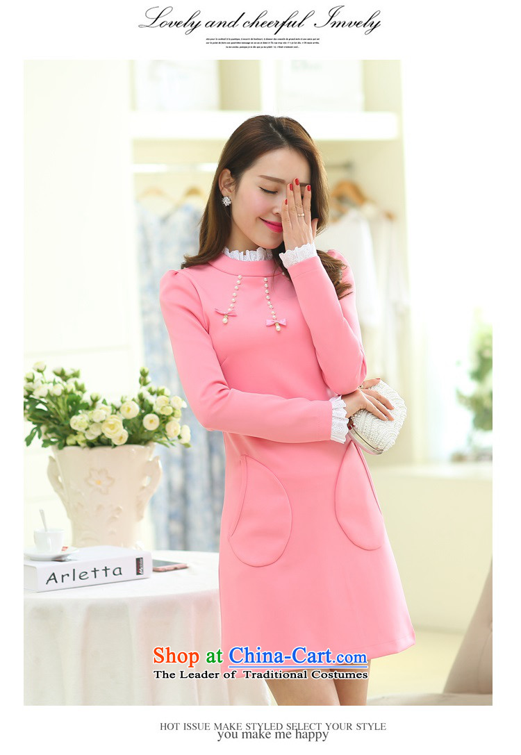 Song for 2015 autumn and winter Princess new to increase women's code thick mm long-sleeved pullover, forming the Korean skirt video in thin long thick sister dresses winter yellow plus lint-free pictures, price-thick XXXXL platters, brand! The elections are supplied in the national character of distribution, so action, buy now enjoy more preferential! As soon as possible.