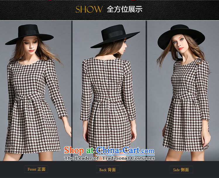Rui Mei to large 2015 Fall/Winter Collections for women to new xl chidori grid Foutune of video thin Sau San long-sleeved dresses R2171 3XL black picture, prices, brand platters! The elections are supplied in the national character of distribution, so action, buy now enjoy more preferential! As soon as possible.