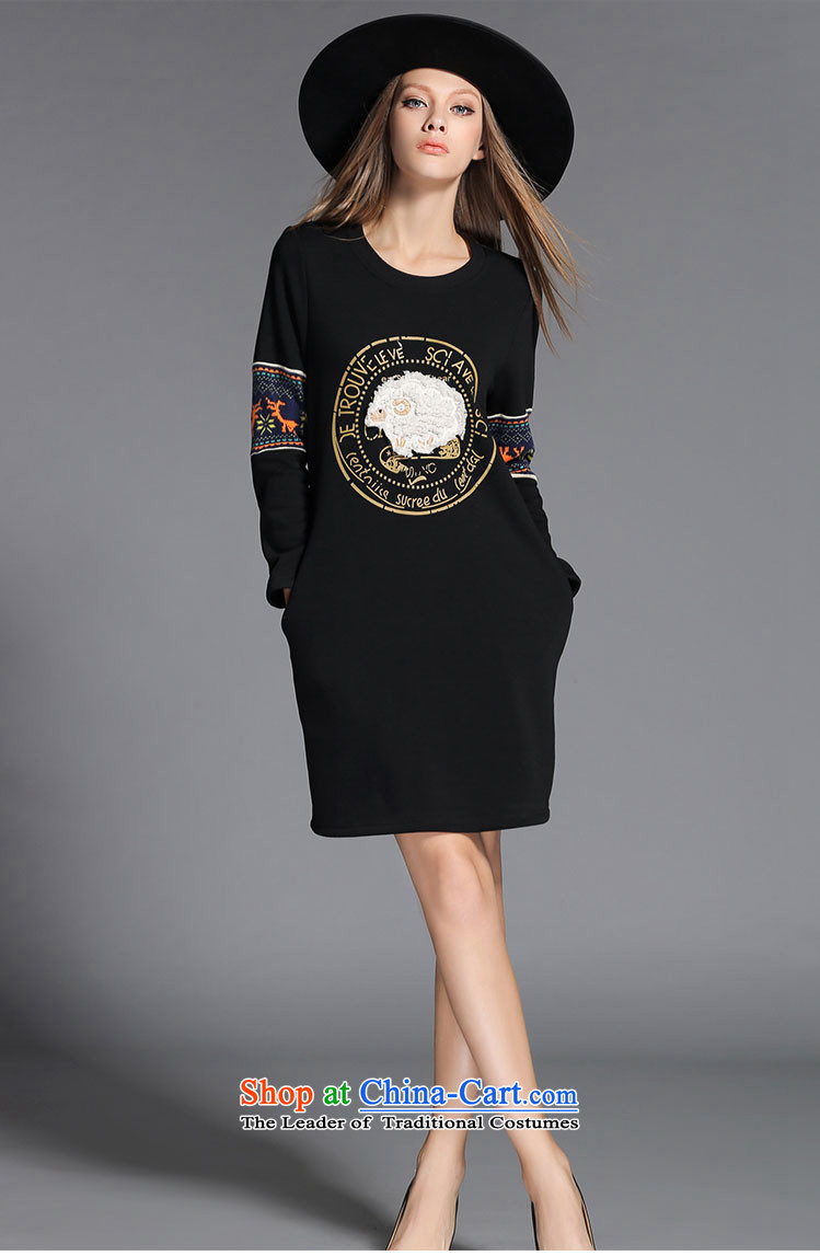 Rui Mei to large 2015 Fall/Winter Collections for women to new xl stylish stamp forming the long-sleeved thick wool dresses R2152 4XL Photo Black, prices, brand platters! The elections are supplied in the national character of distribution, so action, buy now enjoy more preferential! As soon as possible.