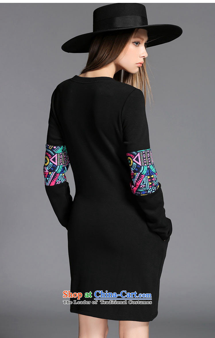 Rui Mei to large 2015 Fall/Winter Collections for women to new xl stylish stamp forming the long-sleeved thick wool dresses R2151 3XL black picture, prices, brand platters! The elections are supplied in the national character of distribution, so action, buy now enjoy more preferential! As soon as possible.