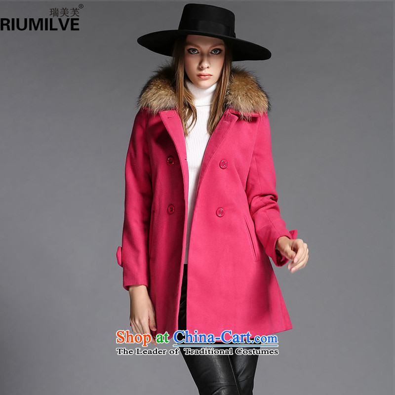 Rui Mei tolarge 2015 Fall_Winter Collections for women to new xl gross? long coats that Sau San for wind jacket Nagymaros R21933XL Pink