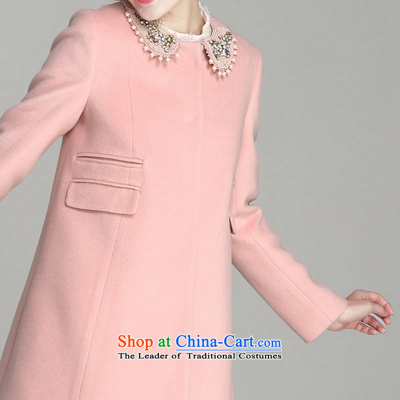 The Champs Elysees Love  2015 winter honey knocked new OL commuter dolls for long thin A Word Graphics Sau San Mao jacket coat? : 8128 pink S/155, Female Love honey (XIANGAIMI incense) , , , shopping on the Internet