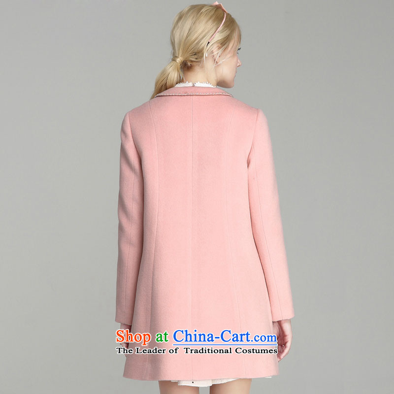 The Champs Elysees Love  2015 winter honey knocked new OL commuter dolls for long thin A Word Graphics Sau San Mao jacket coat? : 8128 pink S/155, Female Love honey (XIANGAIMI incense) , , , shopping on the Internet