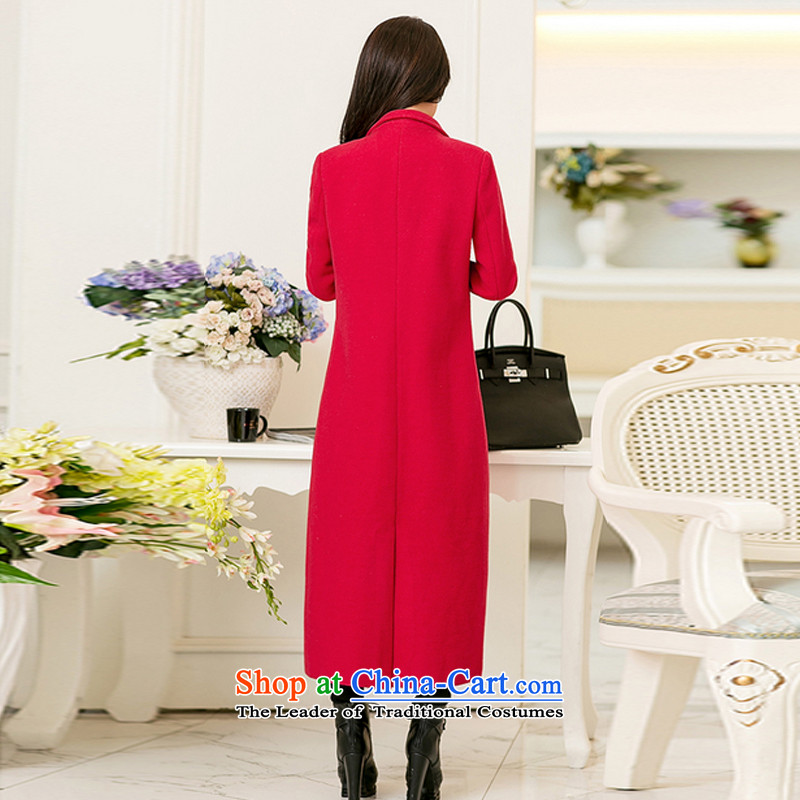 Nice, 2015 autumn and winter, Korean collar plus plush coat in a long, thick long coat red L, Sau San nice bar g (NISIBAKE) , , , shopping on the Internet