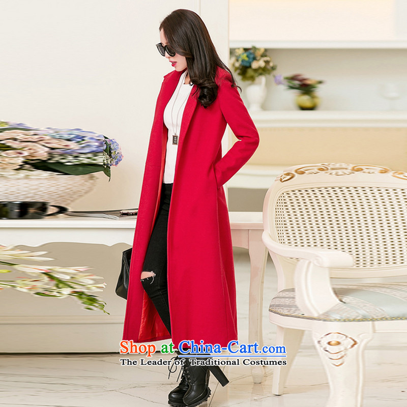 Nice, 2015 autumn and winter, Korean collar plus plush coat in a long, thick long coat red L, Sau San nice bar g (NISIBAKE) , , , shopping on the Internet