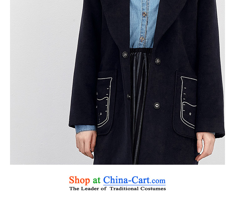 Wide Color Gamut 2015 autumn and winter new Korean navy's women's long pocket embroidery)? coats blue jacket? gross S picture, prices, brand platters! The elections are supplied in the national character of distribution, so action, buy now enjoy more preferential! As soon as possible.