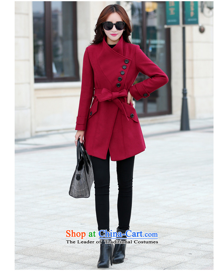 Extreme yuan by 2015 autumn and winter new Korean version of the long graphics thin tether Sau San Mock-neck a wool coat gross? jacket female 932 BOURDEAUX M picture, prices, brand platters! The elections are supplied in the national character of distribution, so action, buy now enjoy more preferential! As soon as possible.