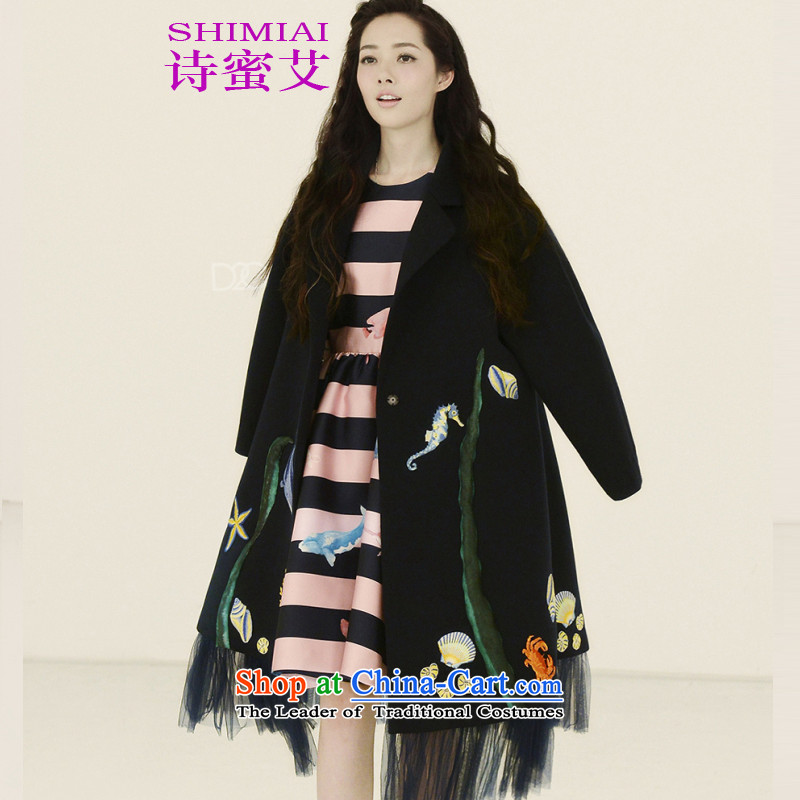 Poetry honey goddess of the new HIV 2015 Guo beautying with autumn and winter new long hair in embroidery? coats jacket Tibetan Blue M picture, prices, brand platters! The elections are supplied in the national character of distribution, so action, buy now enjoy more preferential! As soon as possible.