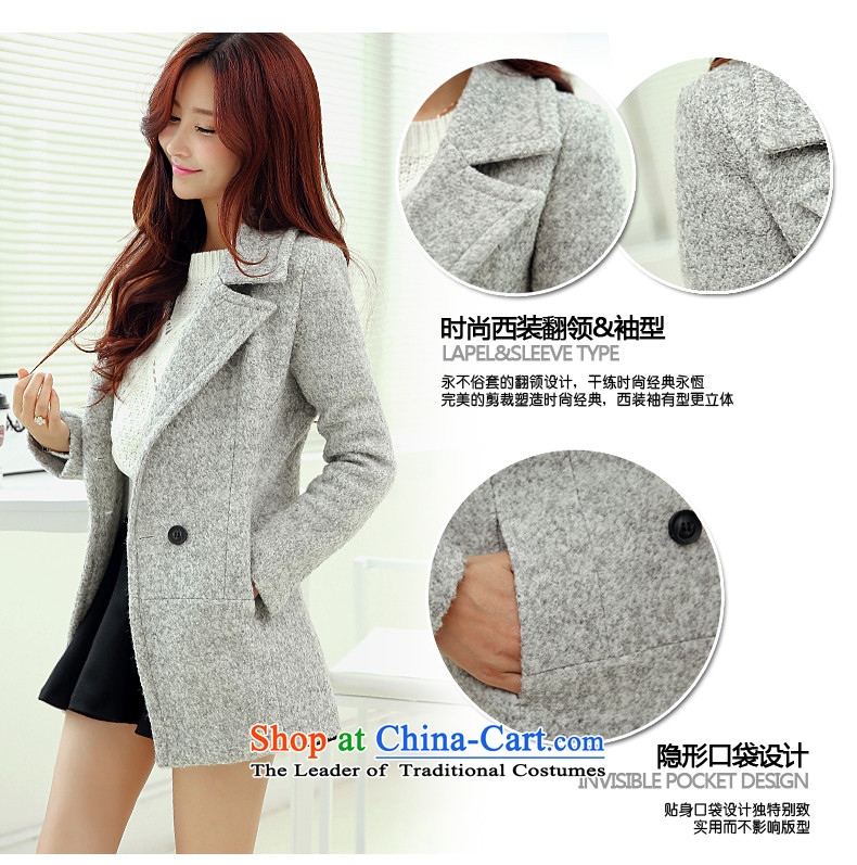 The Korean version of Crystal Princess 158 gross? female Korean version of the jacket long autumn and winter New Sau San Mao? coats Light Gray L picture, prices, brand platters! The elections are supplied in the national character of distribution, so action, buy now enjoy more preferential! As soon as possible.