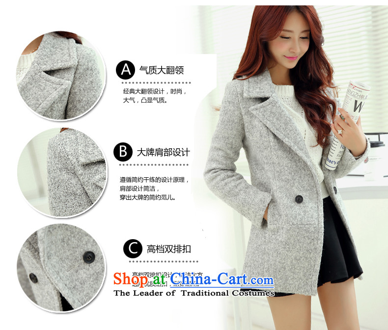 The Korean version of Crystal Princess 158 gross? female Korean version of the jacket long autumn and winter New Sau San Mao? coats Light Gray L picture, prices, brand platters! The elections are supplied in the national character of distribution, so action, buy now enjoy more preferential! As soon as possible.