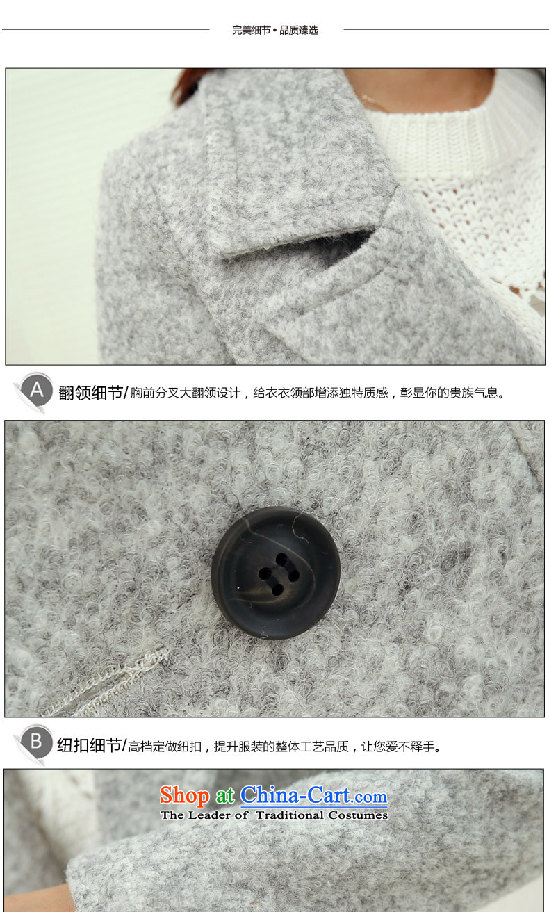 The Korean version of Crystal Princess 158 gross? female Korean version of the jacket long autumn and winter New Sau San Mao? coats Light Gray L picture, prices, brand platters! The elections are supplied in the national character of distribution, so action, buy now enjoy more preferential! As soon as possible.